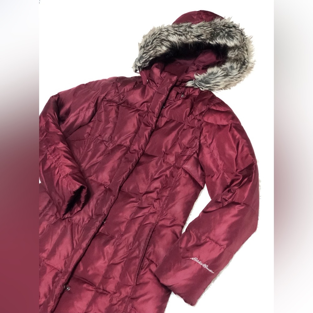 Eddie Bauer| jacket &coats burgundy down parka Sz S